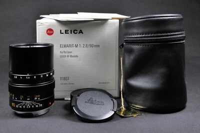 LEICA Elmarit-M 90mm schwarz  #11807 in OVP ROTER PUNKT KAMERA An+Verkauf - Bild 1 von 4