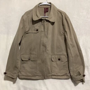 VTG Rare "STOCK" Jacket Women XL Chore Barn Work Coat Canvas Unlined Pocket Brwn - Picture 1 of 11