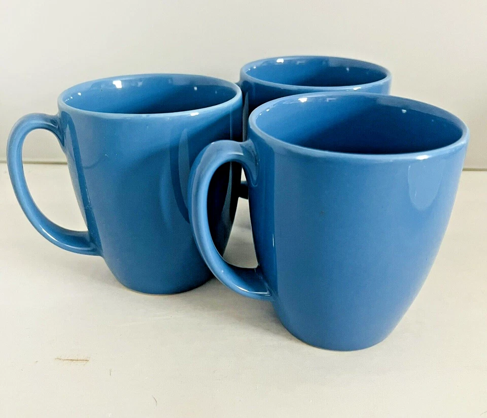 Corelle Coffee Tea Mug Cup Cornflower Blue Stoneware USA Corningware Set 3 - Image 1 of 4