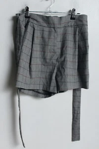 H&M Womens Check shorts with Belt - Grey - Size UK 8 (E29) - Picture 1 of 4