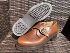 J Crew Men's Monk Strap Brown Leather Shoes Size 7M Made in Italy