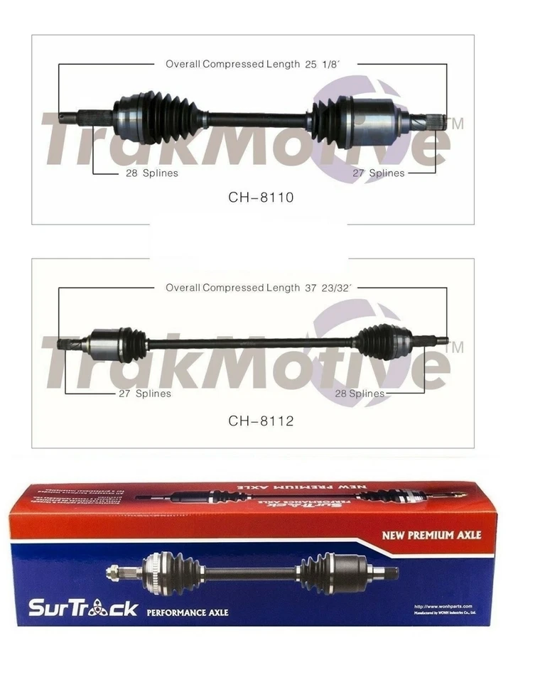 Juego SurTrack par de ejes delanteros CV para Dodge Caliber tracción delantera 2,0 L L4 07-11 Foto 1 de 1