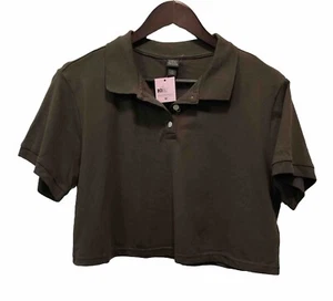 Wild Fable geschnitten kurz SLV Kragen Polo M neu olivgrün Sommer Arbeitsuniform 1 - Bild 1 von 13