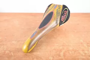 Silla de montar de gel vintage Selle Italia amarilla/negra/roja - Imagen 1 de 12