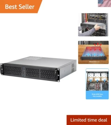 Эффективный серверный корпус 2U для монтажа в стойку со светодиодными индикаторами и 4 отсеками для жестких дисков - Изображение 1 из 4