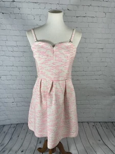 Moulinette Soeurs Anthropologie Pink White Textured Dress Womens 8 - Picture 1 of 5