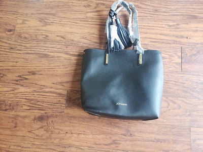 Bolso de Mano Joy & Iman de Cuero Negro con Inserto Extraíble y Monedero Foto 1 de 4