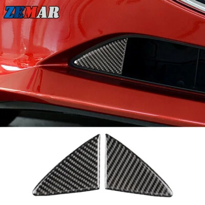 Pegatina de fibra de carbono para parachoques delantero rejilla cubierta lateral para Mazda 3 Axela 2014-2016 Foto 1 de 4