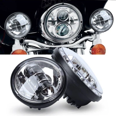 For Harley-Davidson Electra Glide Classic 7" LED Headlight + 4.5" Passing Lights Foto 1 de 4