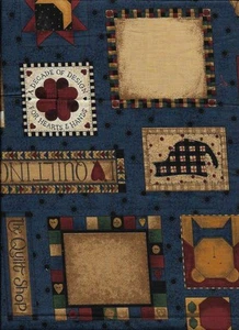 New Mumm's the Word Patch on Dark Blue 100% Cotton Fabric 9" x 43" - Last piece - Picture 1 of 2