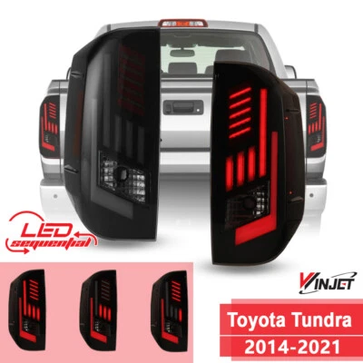 For 2014-2021 Toyota Tundra LED Sequential Signal Tail Lights Smoke Brake Lamps Foto 1 de 4