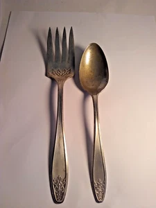 Lady Doris 1929 de colección? Lote de 2 tenedores y cucharas para servir plato de plata - Imagen 1 de 14