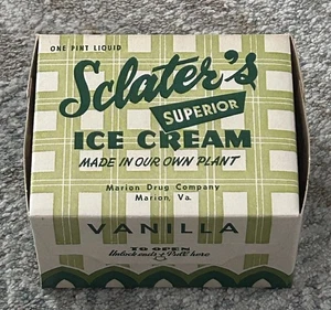 Vintage 1960’s Sclater's Superior Ice Cream Cardboard Container Marion VA NOS - Picture 1 of 9