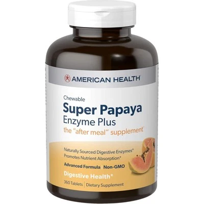 American Health Super Papaya Enzyme Plus Chewable Tablets Natural Papaya Flav... - Image 1 of 4