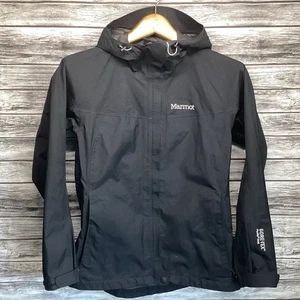 Marmot Coat Jacket Mens Small Black Gore-Tex Pac-Lite Shell Minimalist Full Zip - Picture 1 of 11