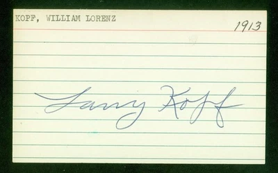 379, Larry Kopf, Original Signed/Autograph, Index Card, Reds, "1916-17, 1919-21" - Image 1 of 4