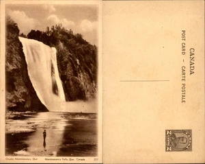 Vtg 1930s-40s Printed Postcard Chutes Montmorency Falls Quebec Canada Waterfall - Picture 1 of 1
