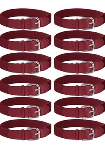 Hercicy 12 Pcs Baseball Or Softball Wine Red Belts For Uniform Pants Adult Size - Picture 1 of 8