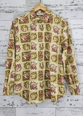 Camisa de pana vintage floral de hierba limón manga larga con botones delanteros para mujer pequeña Foto 1 de 4