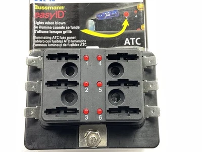 Bussmann FP-ATC06ID Fuse Block, 6 X 10A Circuits W/ LED Lights - Image 1 of 4