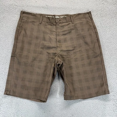 Pantalones Cortos Informales Dickies Para Hombres Frente Plano Calce Regular Marrón A Cuadros Talla 40 Foto 1 de 4