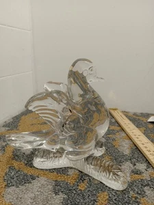 Murano Clear Glass Bird On A Base - Picture 1 of 7