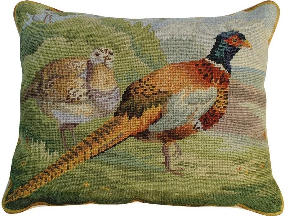 Elegant 16x20 Pheasant Needlepoint Cushion Cover - Image 1 of 1