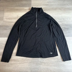 Camisa Icebreaker para mujer negra Cool Lite mezcla de lana manga larga 1/4 cremallera talla XL - Imagen 1 de 6