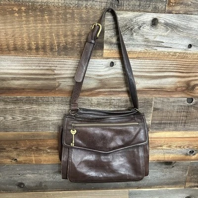 Fossil Purse American Classic 1954 Brown Leather Crossbody 75082  Distressed - Image 1 of 4