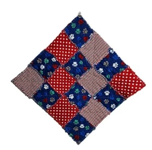 Red, White & Blue 16 Blocks S/M Lap Throw Quilt For Any Pet - Picture 1 of 6