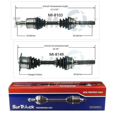 Para Mitsubishi Montero 4x4 1994 1995 1996 1997 de juntas de eje CV delanteras SurTrack Foto 1 de 2