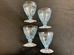 4-Piece Fostoria June - Azure Blue - 3¾" - 5½ oz. Fruit Cocktail Glasses - Picture 1 of 3