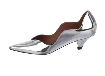 全新 Proenza Schouler 金属银色皮革高跟鞋 – 尖头锥形高跟鞋 尺寸 6 — 第 1/4 张图片