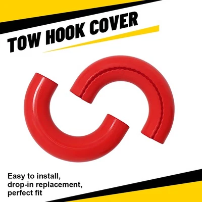 Gancho de cubierta de anillo en D de remolque rojo 2 piezas para Ford 2004-2024 F150 Bronco Toyota exterior Foto 1 de 4