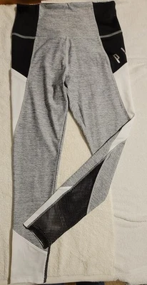 Victoria's Secret ROSA Ultimate Leggings Cintura Alta Gris Negro ColorBlock Malla M Foto 1 de 4