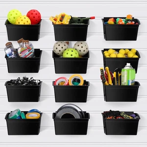 12 Stück Vorratsbehälter Kunststoff Lamellenwandbehälter für Slatwall Organizer Behälter Garag - Bild 1 von 7