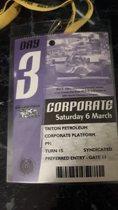 Australian Grand Prix 1999 Corporate Pass With Lanyard. Day 3 Motor Sport - Picture 1 of 3