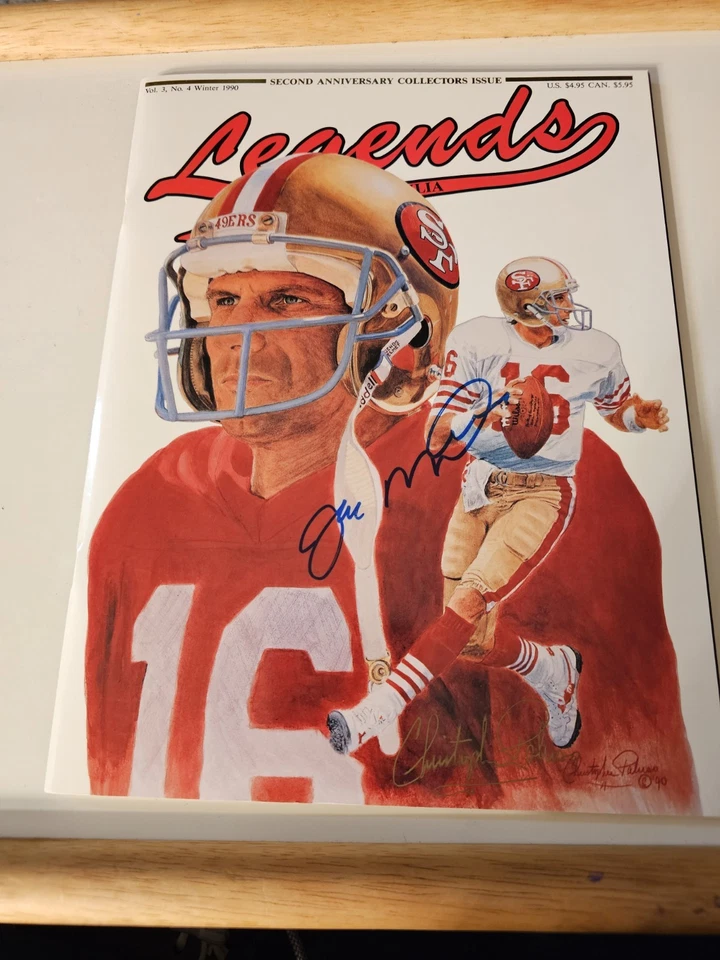 Revista deportiva de fútbol americano Joe Montana 49ers autografiada Legends - Como nueva Foto 1 de 4
