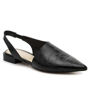 Vince Camuto Cilda Pointed Toe Slingback Flat Shoes Black Women's Size 7.5M - Picture 1 of 17