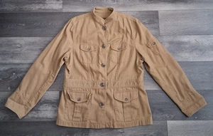 Lauren Ralph Lauren Military Style Button Down Jacket Dark Tan Woman's Large - Bild 1 von 10