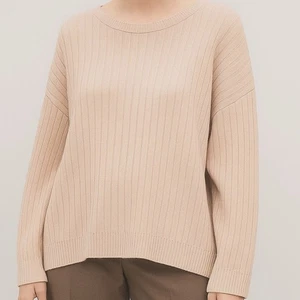 COS Ripp Grobstrick 100% Baumwolle Minimalistischer Pullover Pulli Neutral Creme M - Bild 1 von 7