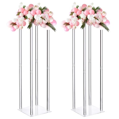 Hochzeit Blume Ständer Vase Säule Acryl Blume Ständer 31.5" Hoch Blume Rack 2stk - Bild 1 von 4