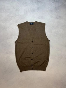 Boggi Milano Botón Frontal Lana Chaleco Cárdigan Sin Mangas Virgen Corderos Lana Talla XL - Imagen 1 de 18