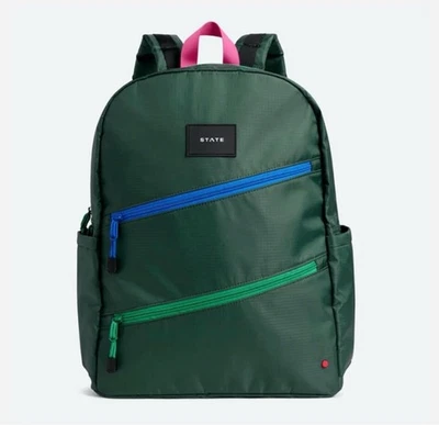 Mochila STATE Ripstop Kane Niños Doble Bolsillo Grande Oliva Diagonal Cremallera Nueva con Etiquetas Foto 1 de 4