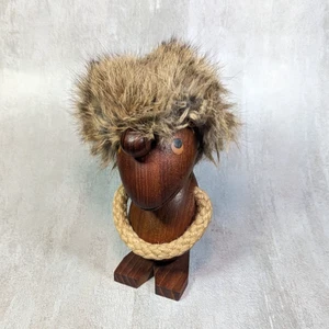 Figura de madera tallada artesanal troll de madera de teca Hans Bolling Orskov Dinamarca - Imagen 1 de 9