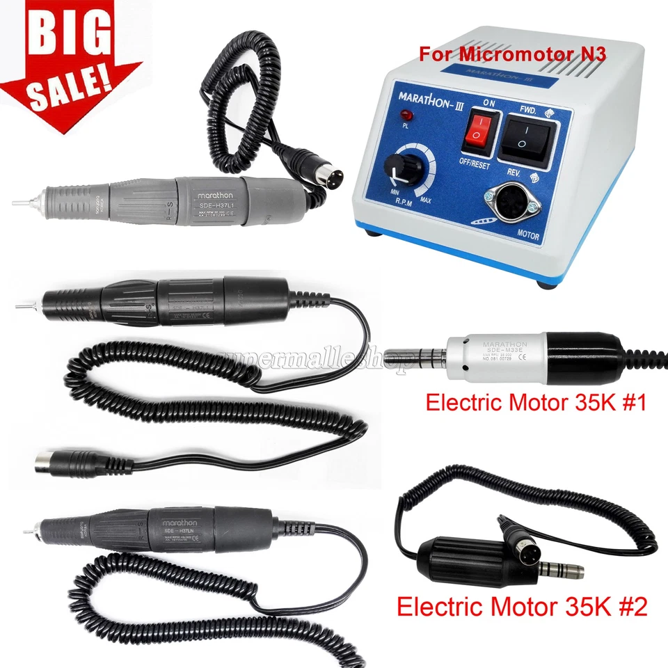 Micro Motor de laboratorio dental Maratón N3 tipo E unidad de pulido pieza de mano 35 k/45 k RPM Foto 1 de 1