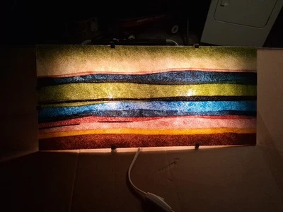 Vtg IKEA Gyllen Wall Lamp–Julia Treutiger Abstract Art Glass-22"Lx10.5"-Pristine - Image 1 of 4