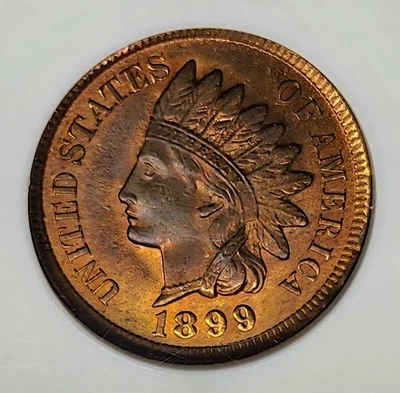Choice 1899 Indian Head Cent 1C ANACS MS65 Red and Brown High Grade Beauty !!! - Image 1 of 4