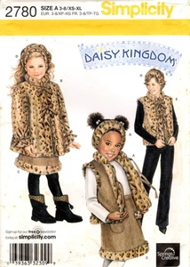 DAISY KINGDOM Fur Coat Girls 3-8 Adult Vest Pattern Simplicity 2780 UNCUT - Picture 1 of 5