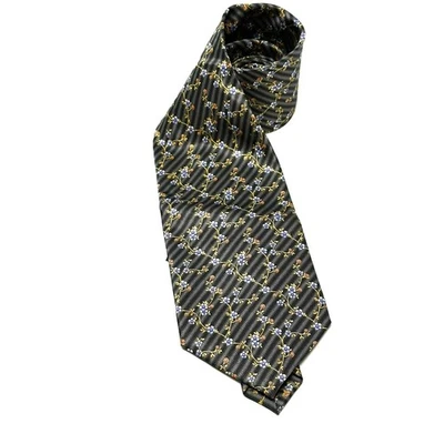 Gravata de seda floral vintage Faberge - Imagem 1 de 4